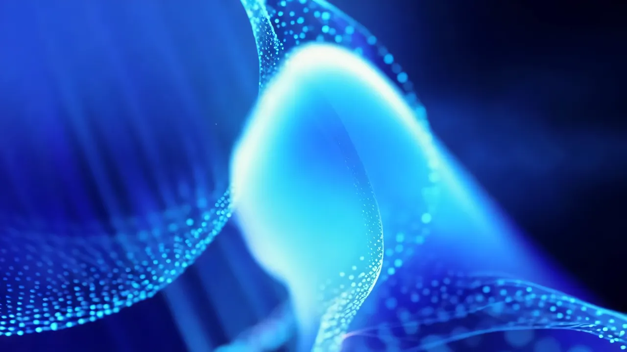 Abstract Blue Flowing Light Patterns