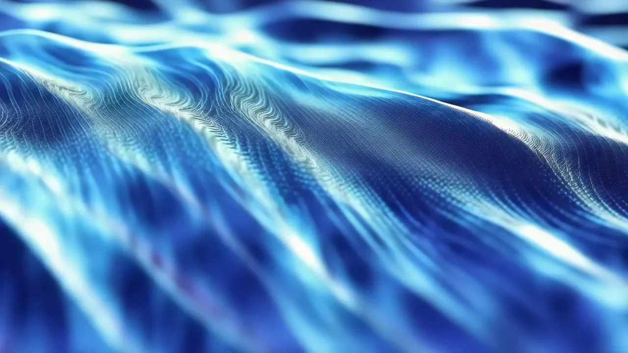 Abstract Blue Wave Patterns in Motion