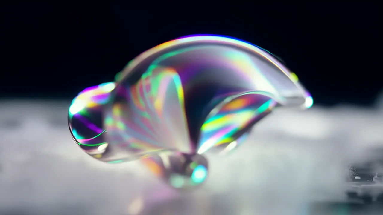 Abstract Fluid Shapes with Chromatic Edges Flowing