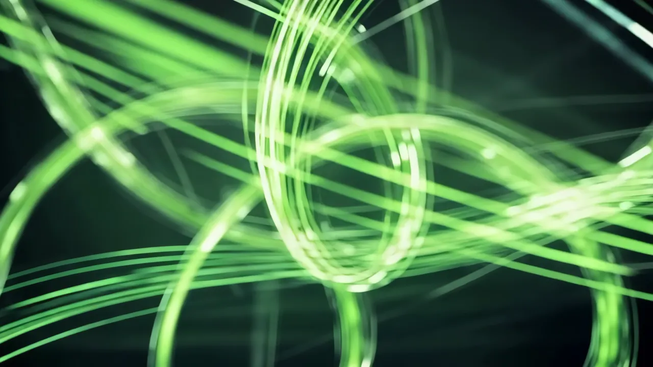 Abstract Green Pulsing Light Trails Animation