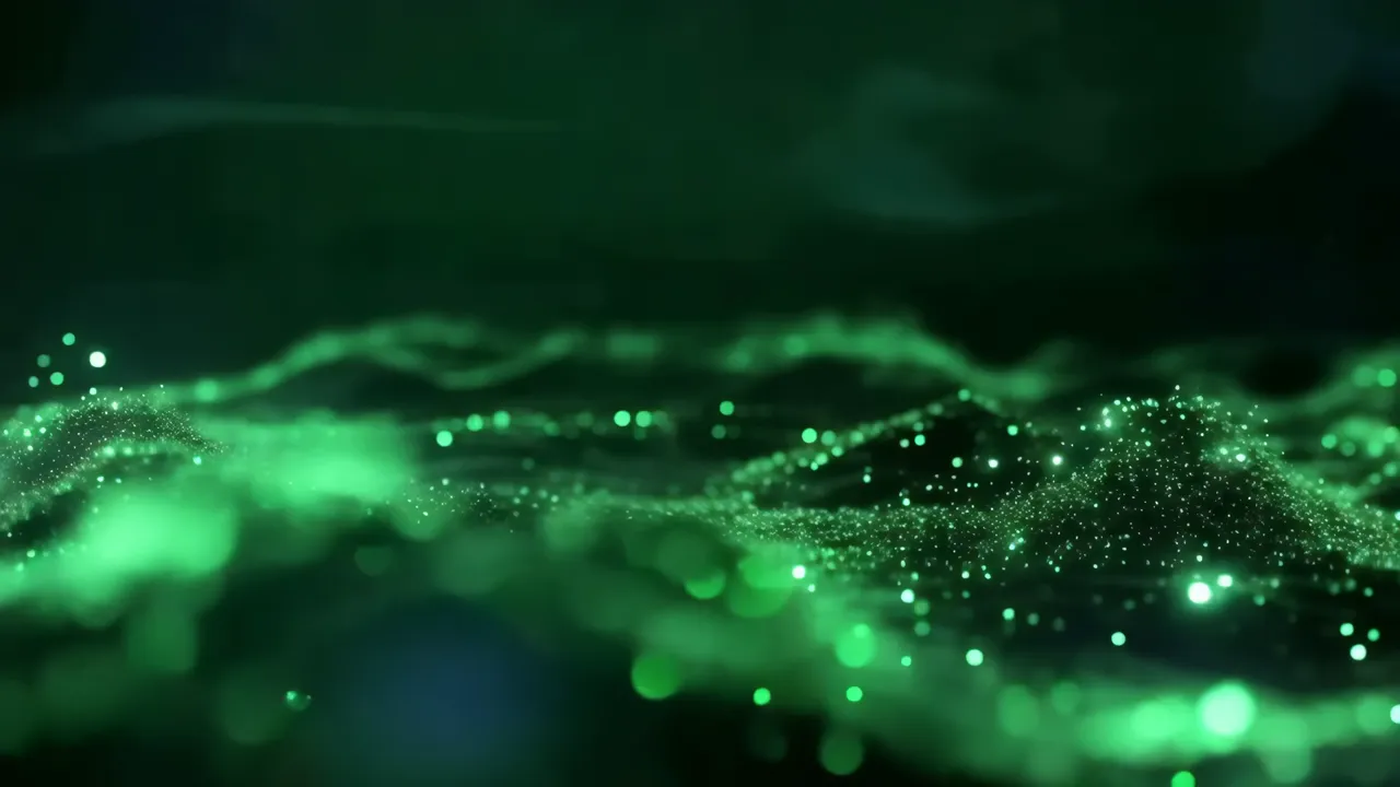 Abstract Green Pulsing Shimmer Background