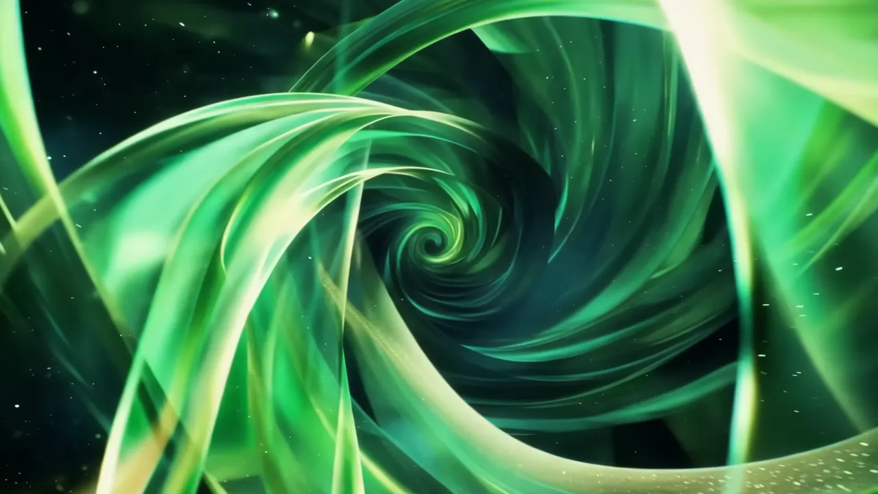 Abstract Green Swirling Background with Shimmering Effect