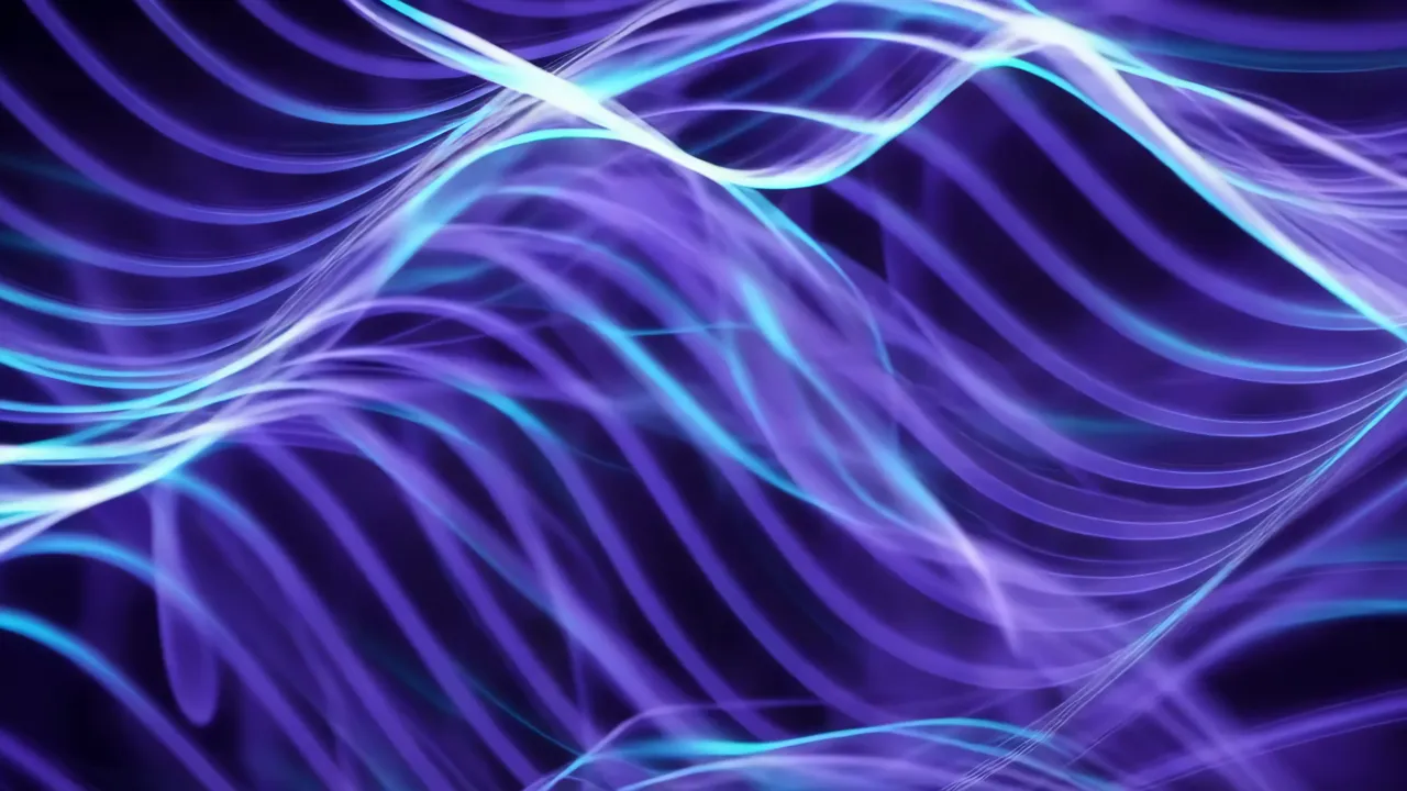 Abstract Indigo Light Trails with Wave Patterns