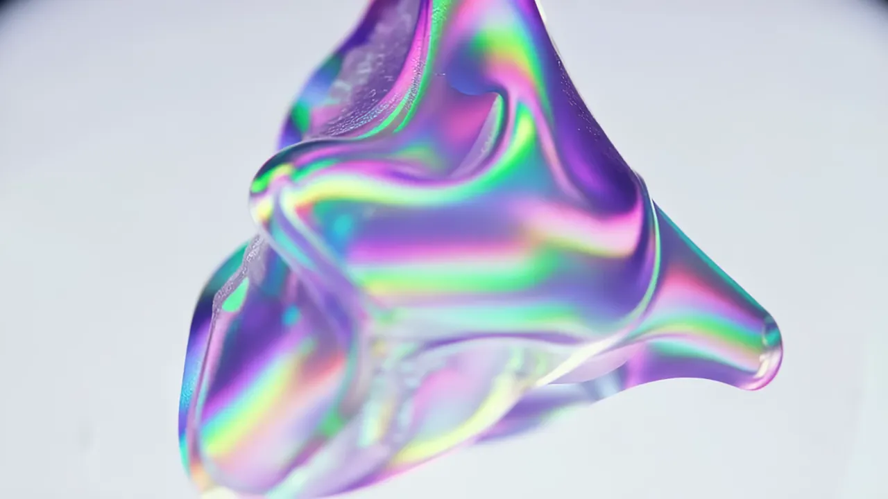 Abstract Iridescent Forms Flowing in Pastel Colors