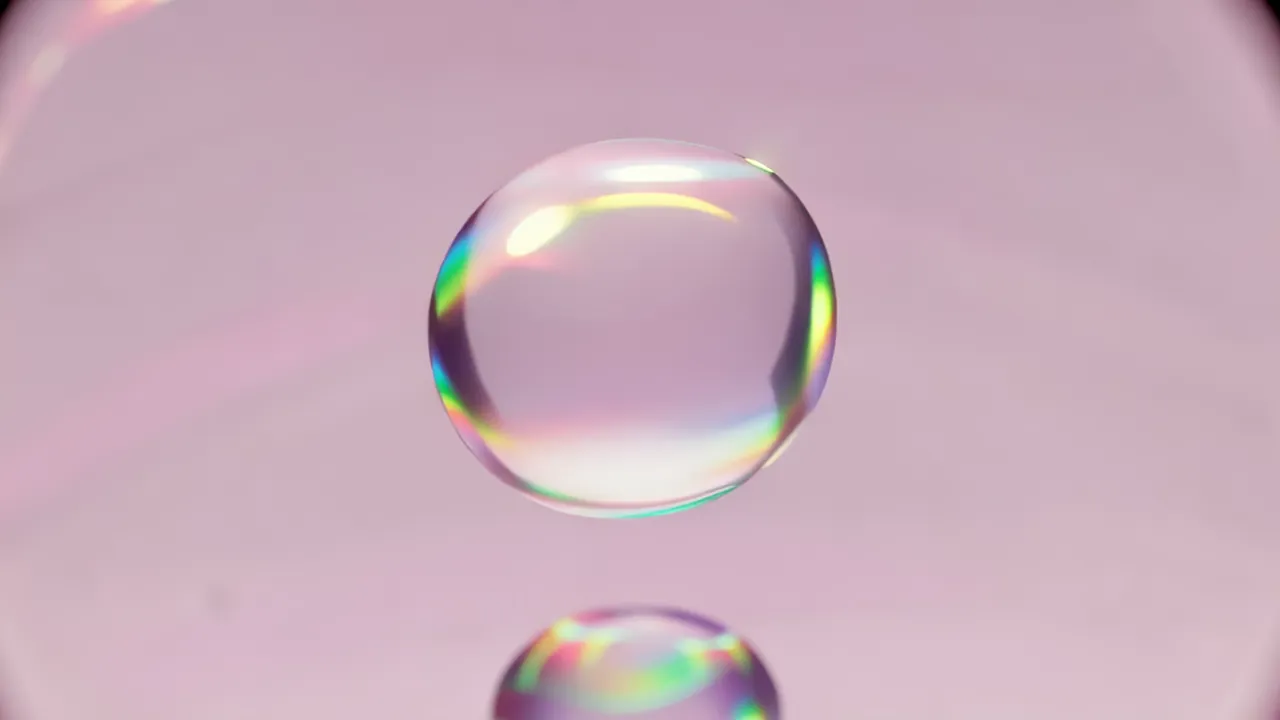 Abstract Iridescent Forms Flowing in Soft Pastels