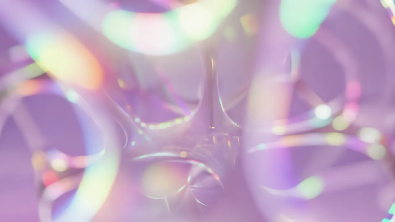 Abstract Iridescent Organic Forms Flowing Through Pastel Colors