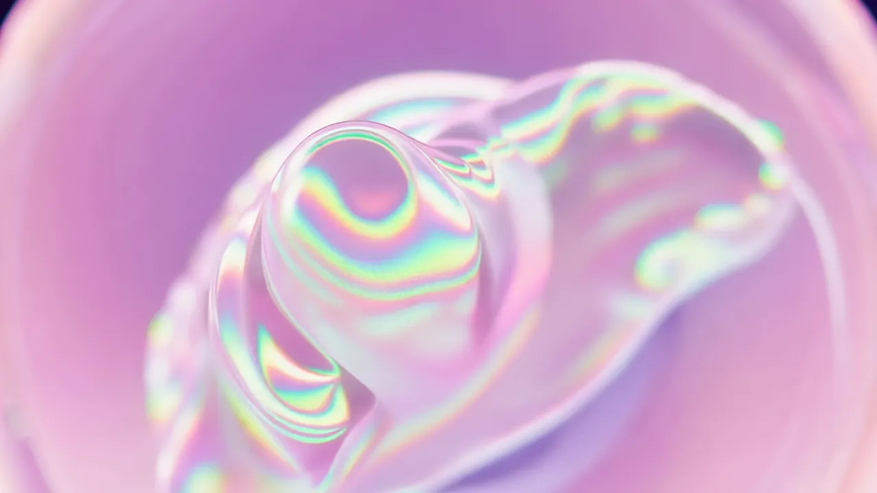 Abstract Iridescent Organic Forms Morphing and Flowing