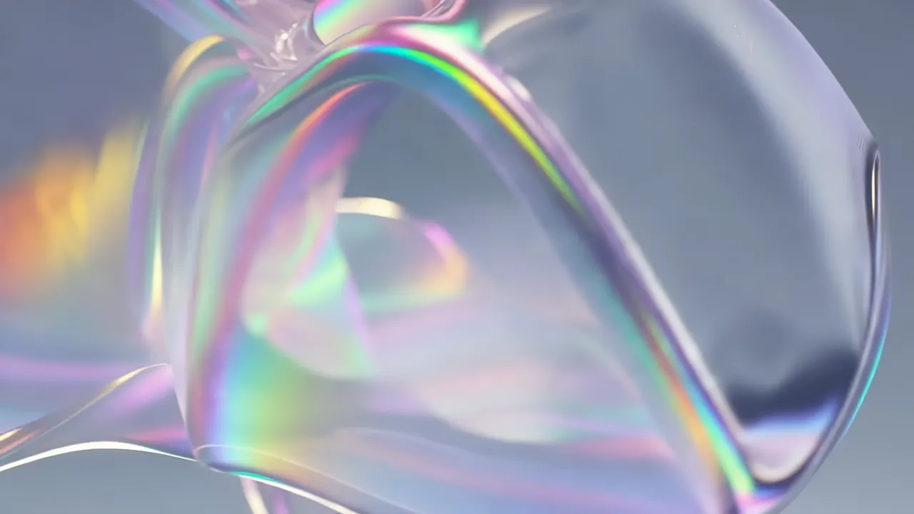 Abstract Pearlescent Shapes with Iridescent Surface