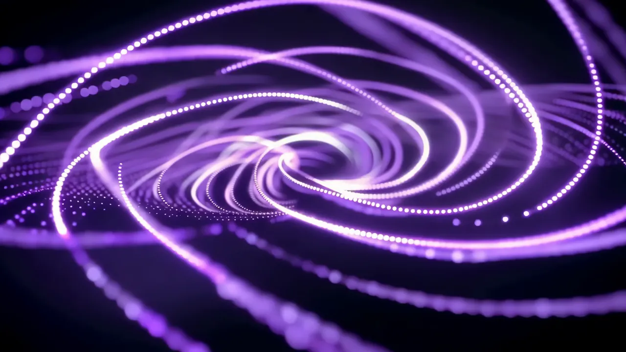 Abstract Purple Light Trails in Swirling Pattern
