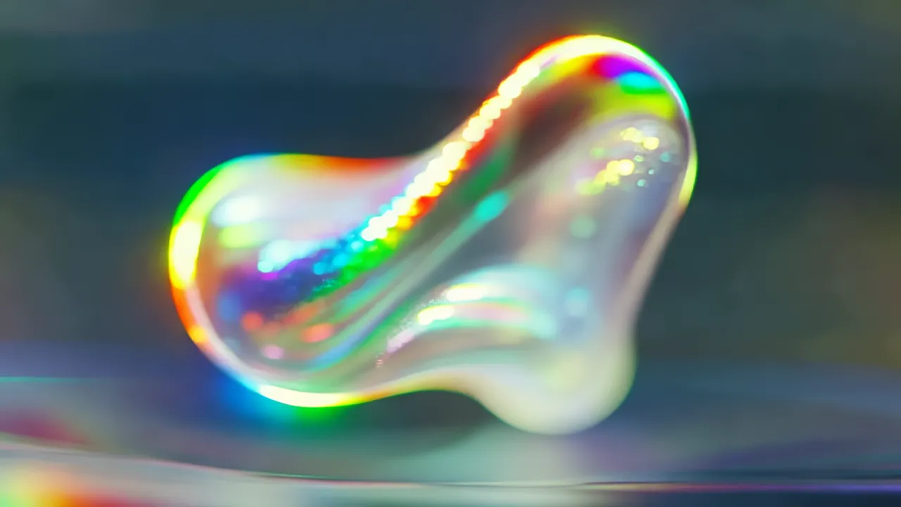 Abstract Shapes with Pearlescent Iridescent Surface