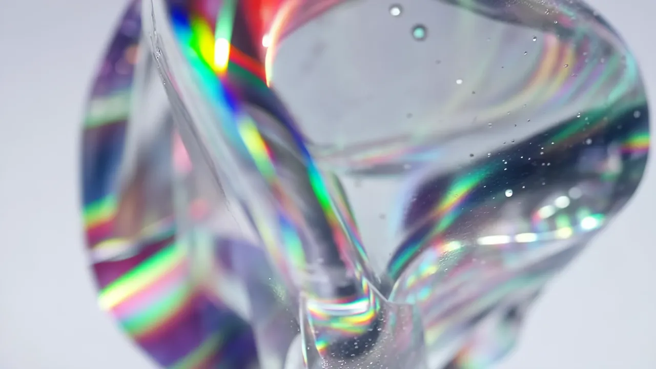 Abstract Translucent Sculptures with Rainbow Light Refraction
