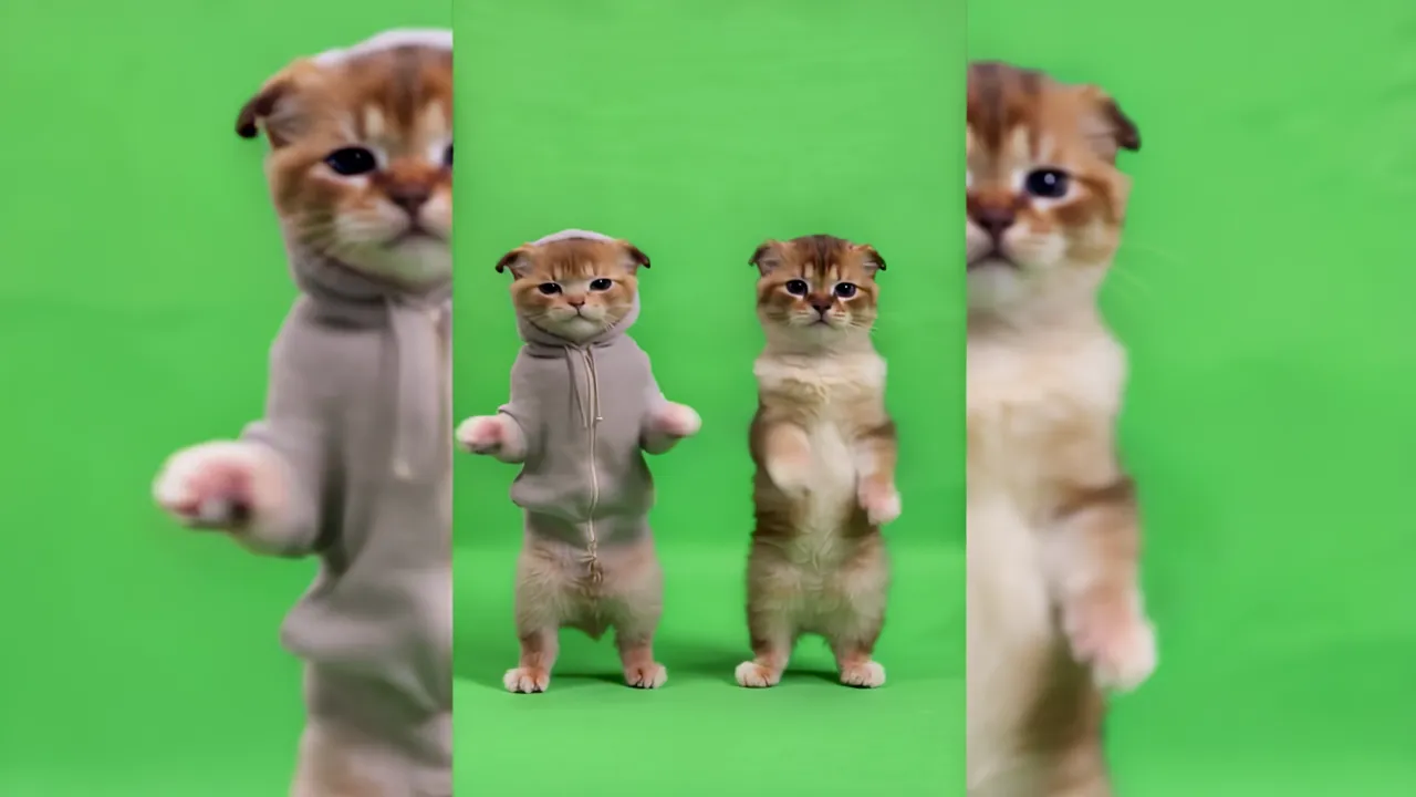 Adorable Scottish Fold Cats Standing and Bobbing Heads