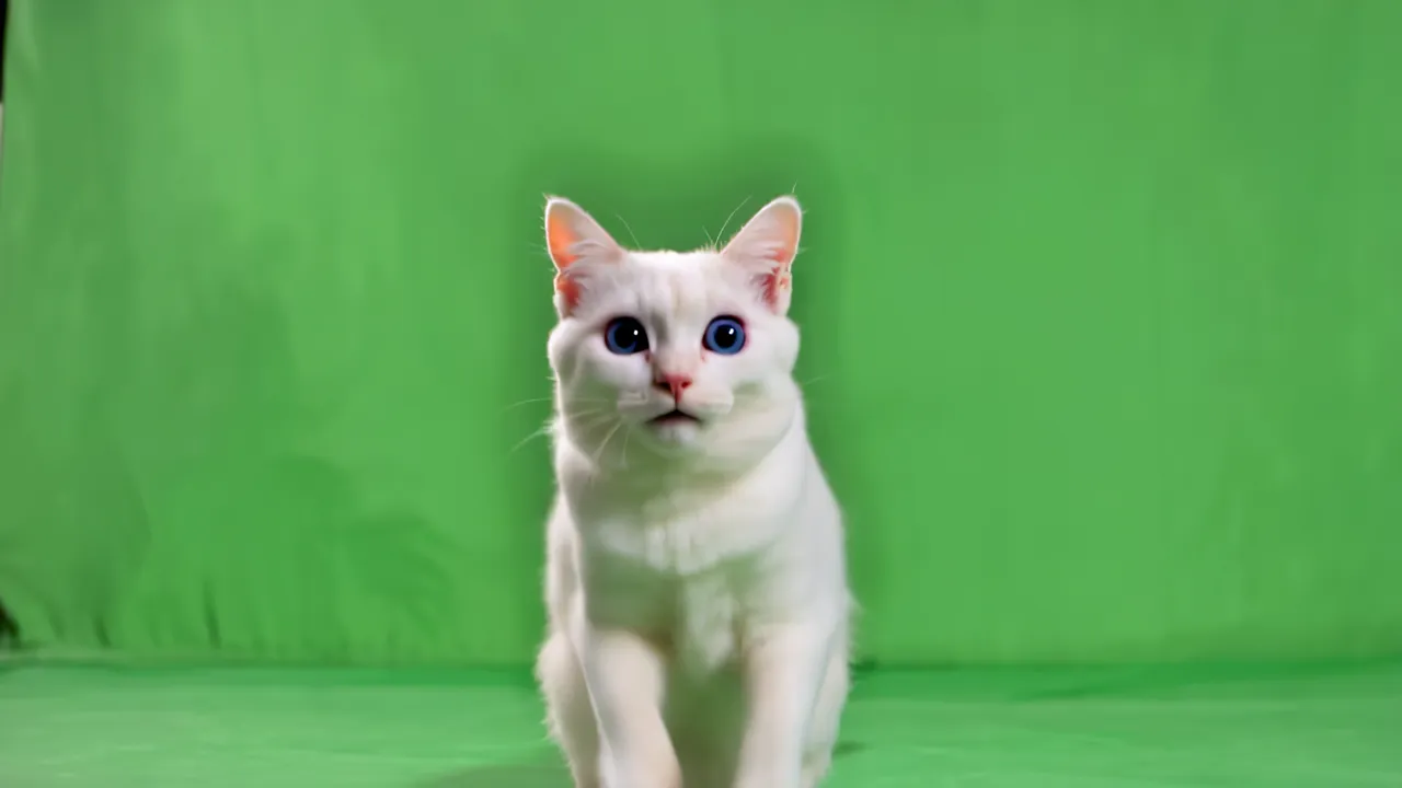 Adorable White Cat on Hind Legs with Sunglasses