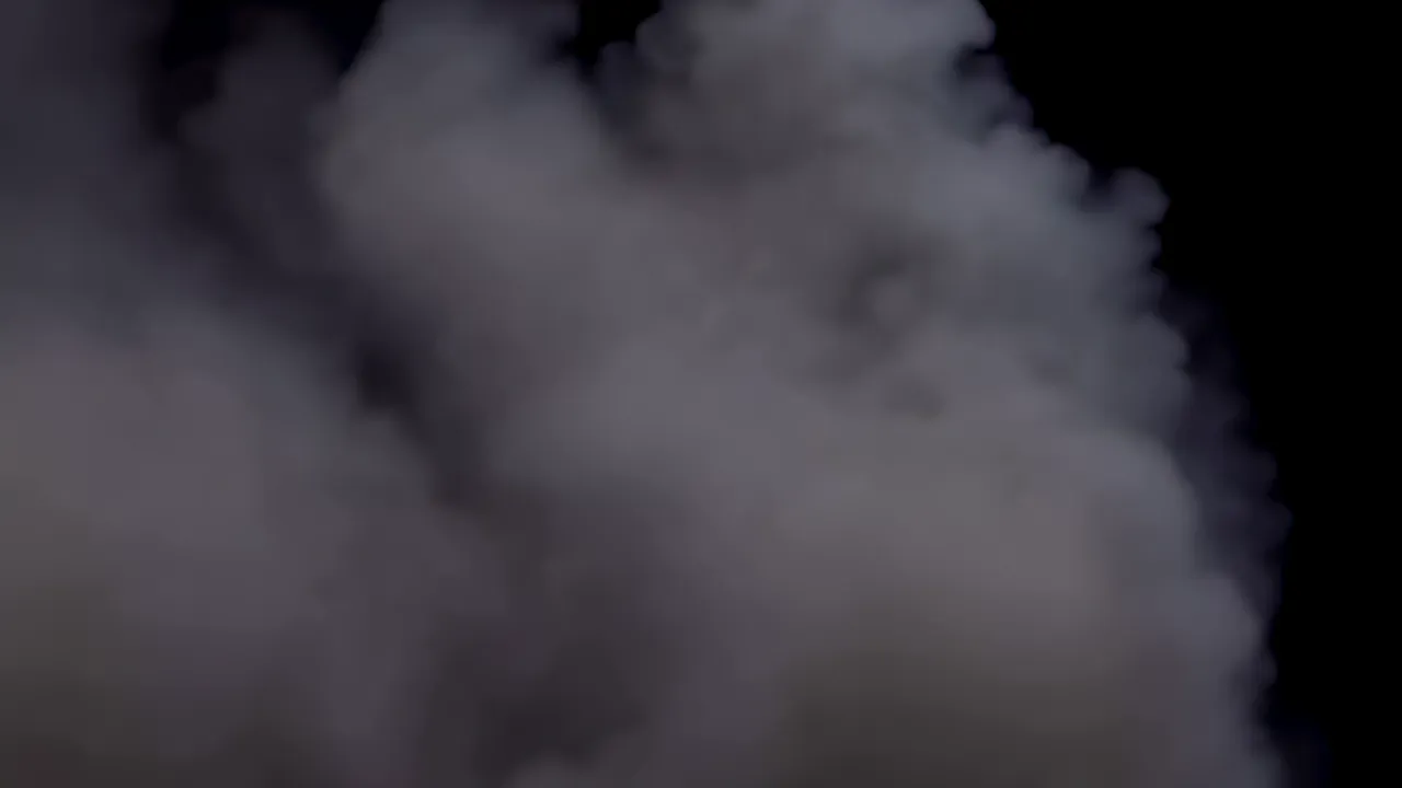 Advancing Dense Fog Wall Against Black Background