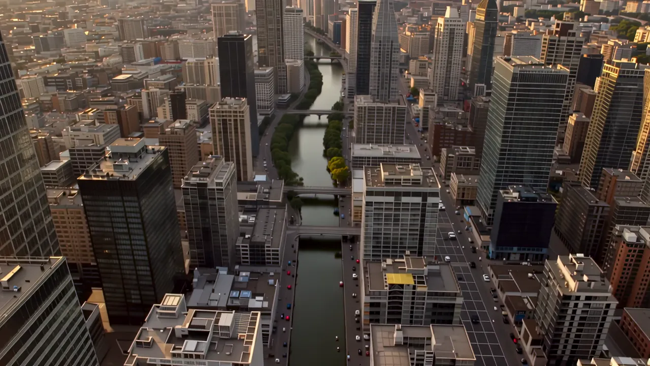 Aerial View of Chicago Loop with Iconic Skyscrapers