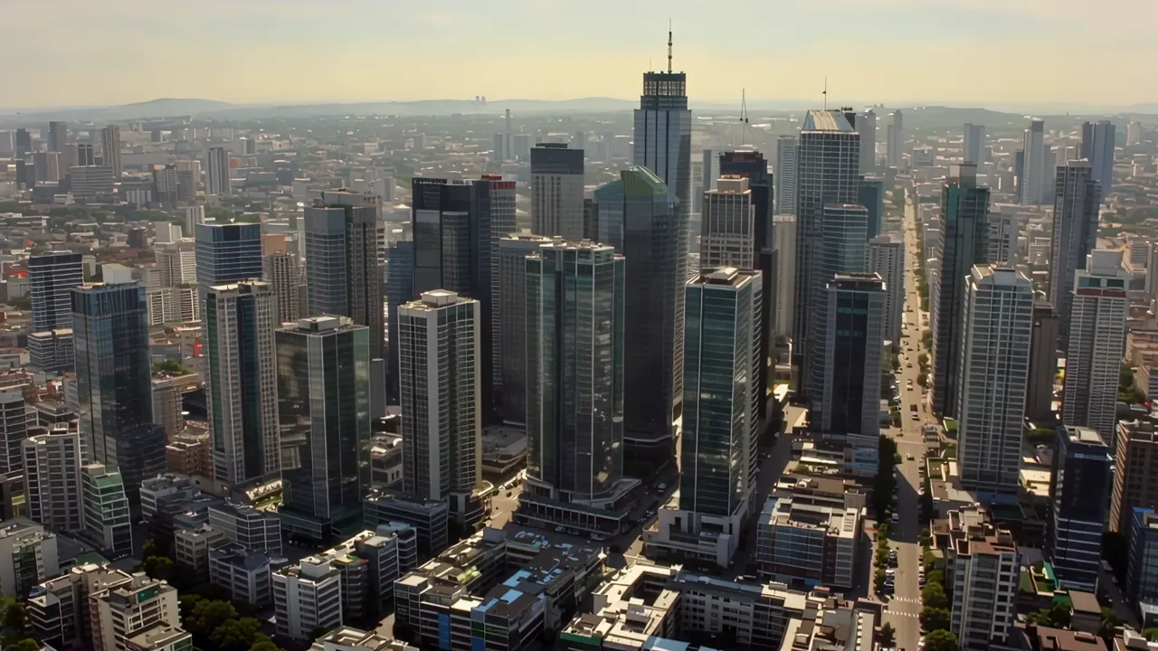 Aerial View of Dense High-Rise Towers in Gangnam, Seoul