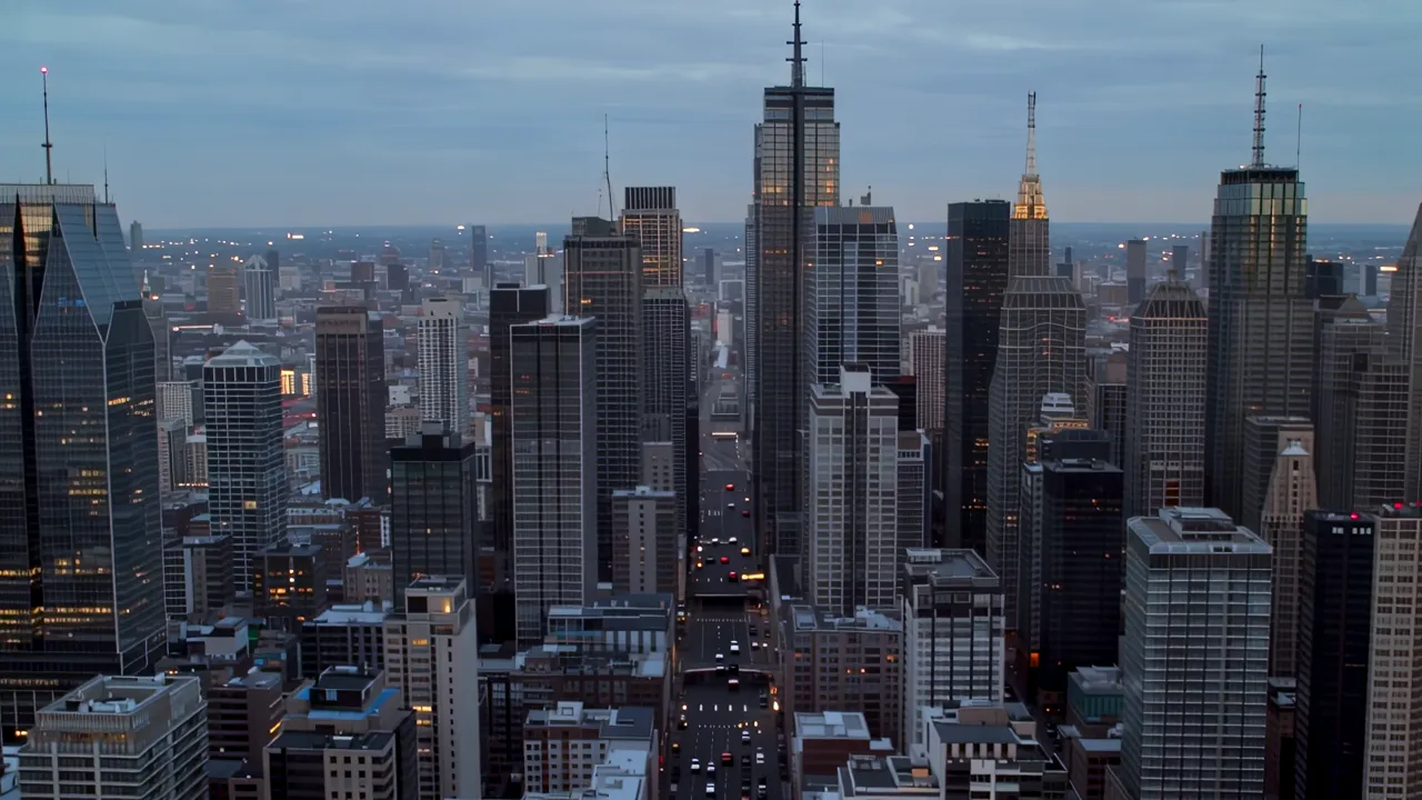 Aerial View of Manhattan's Iconic Skyscrapers