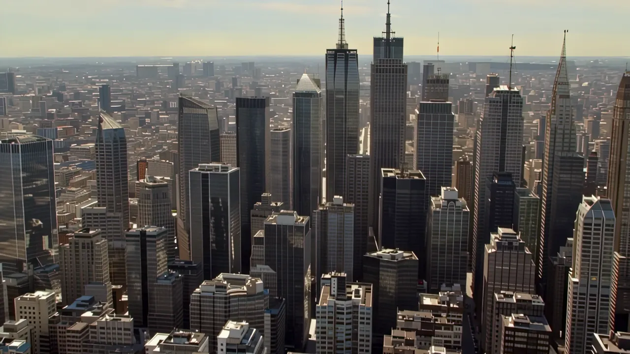 Aerial View of Manhattan's Iconic Skyscrapers