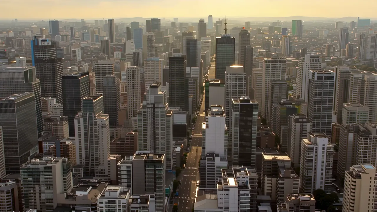 Aerial View of Shinjuku's High-Rise Buildings in Tokyo