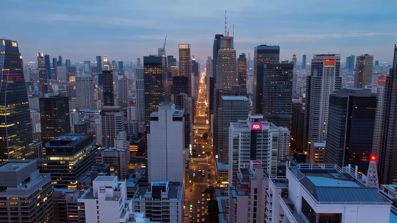 Aerial View of Tokyo Shinjuku's High-Rise Skyline