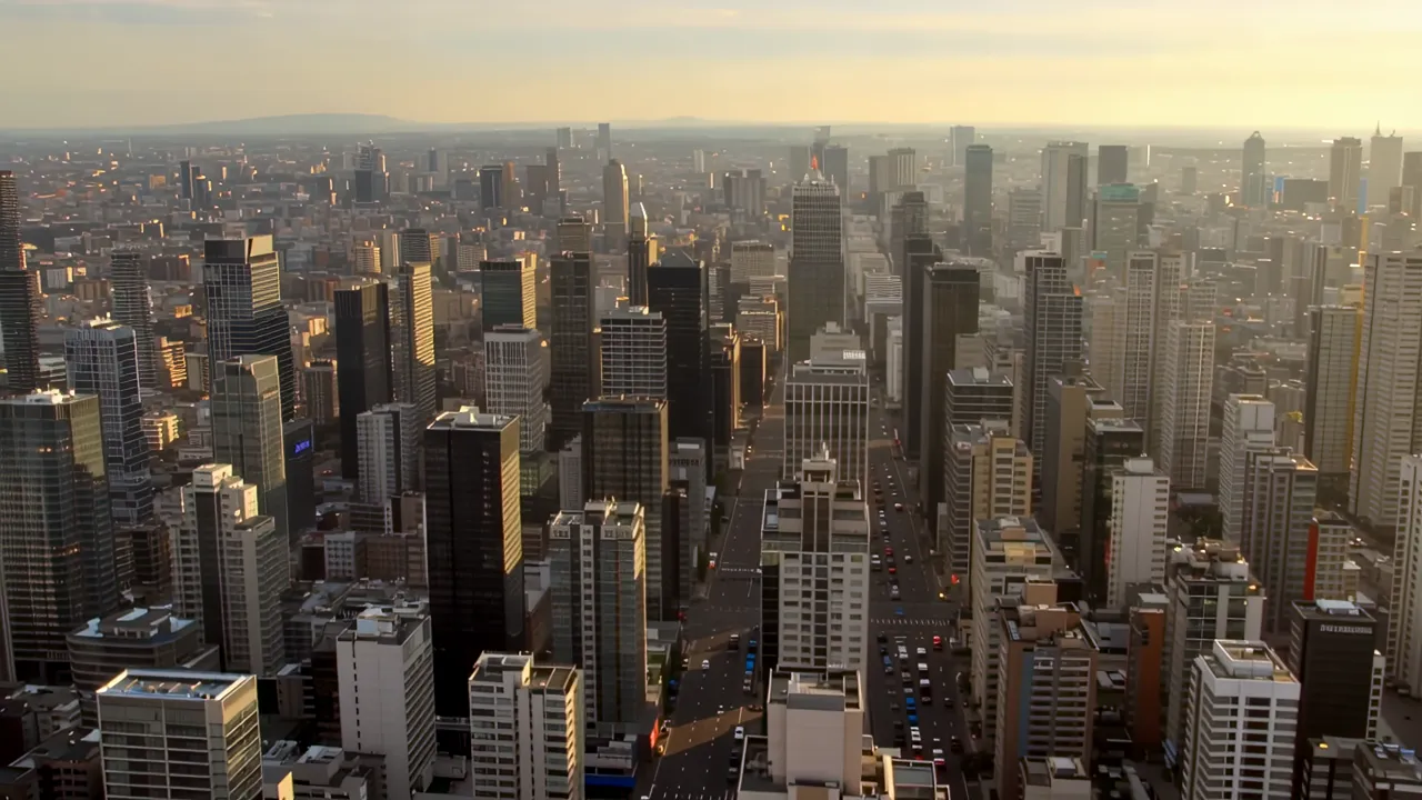 Aerial View of Tokyo's Shinjuku District at Sunset
