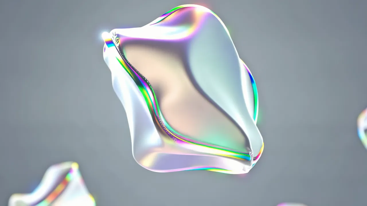 Amorphous Translucent Shapes with Rainbow Edges