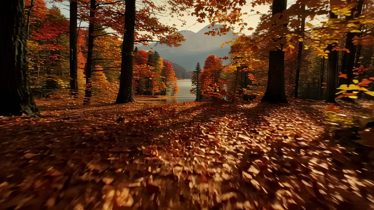 Autumn Leaves Covering Forest Floor in Vibrant Colors