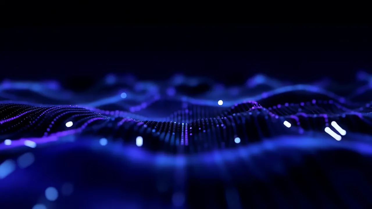 Bioluminescent Blue Data Pulses in Dark Environment