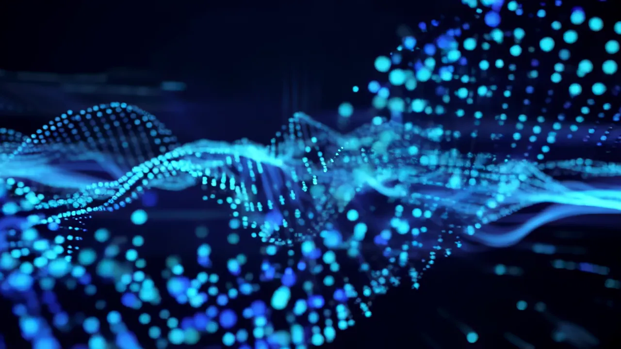 Bioluminescent Blue Data Pulses in Dark Environment