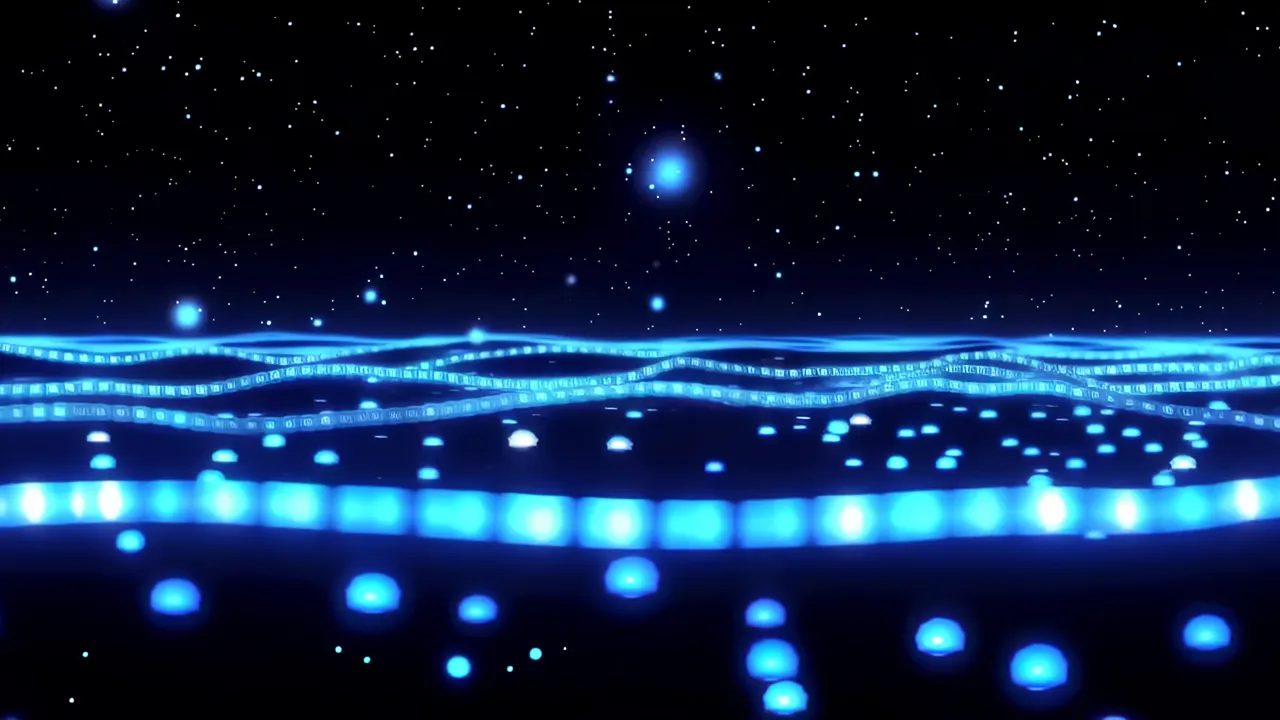 Bioluminescent Blue Pulses in Dark Space Environment