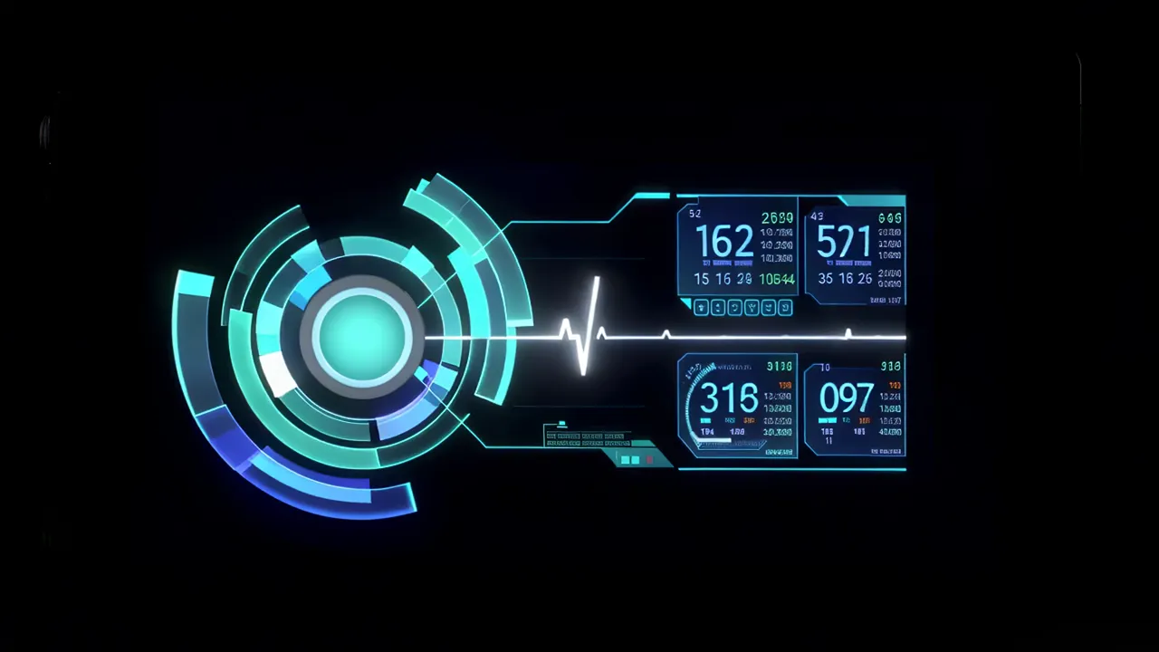 Biometric Data Display with Waveform and Vital Statistics
