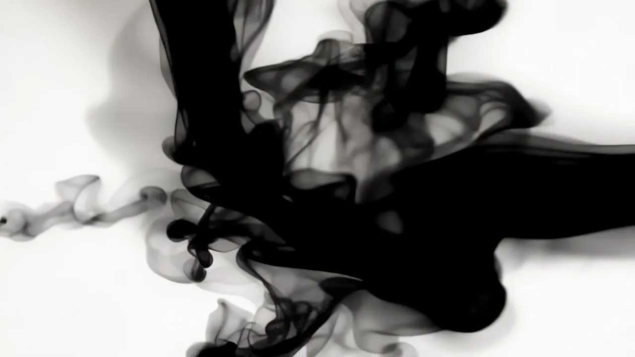 Black Ink Blooming from Center Point to Fill Frame