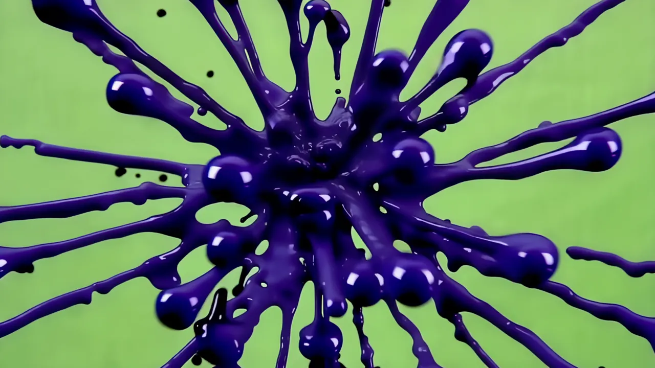 Black Ink Burst Splattering from a Central Point