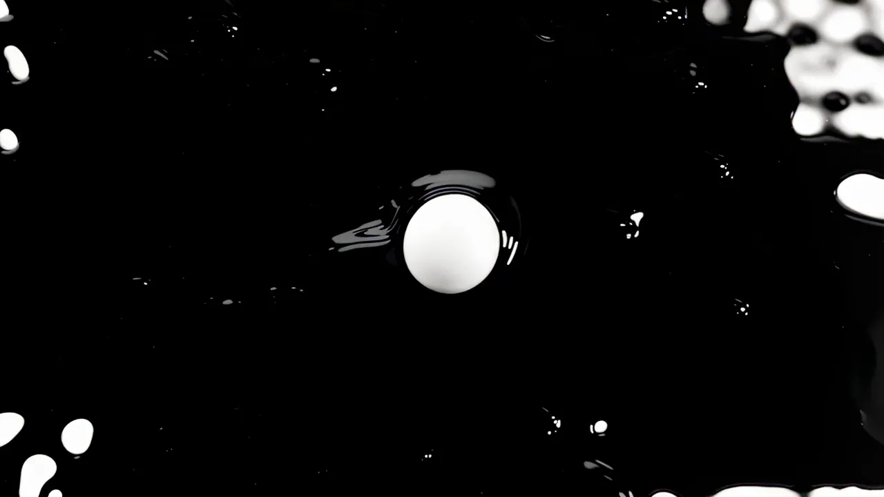 Black Ink Spreading Across a White Surface
