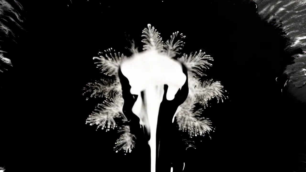 Black Ink Spreading Downward Over White Surface