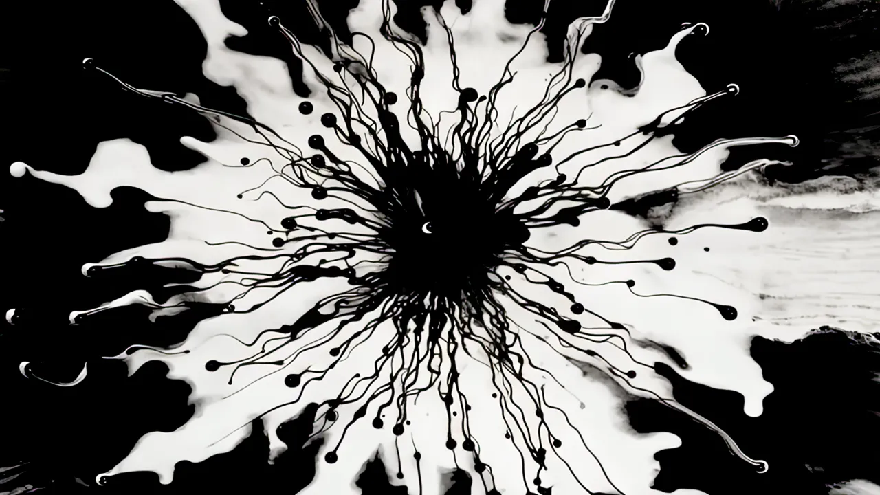Black Ink Spreading from Edges to Center