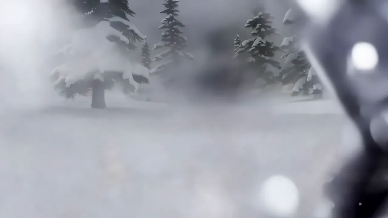 Blizzard Sweeping Across Open Snowy Field
