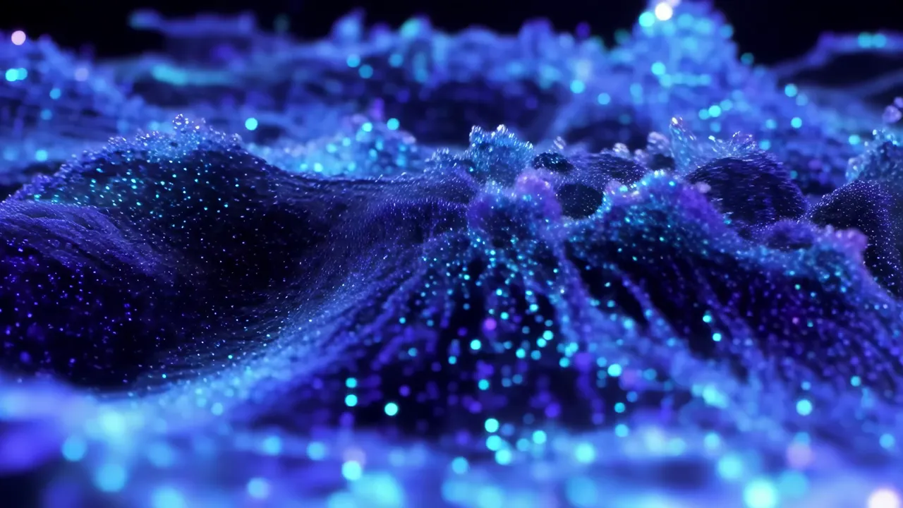 Blue Digital Flowing Shimmer Background Animation