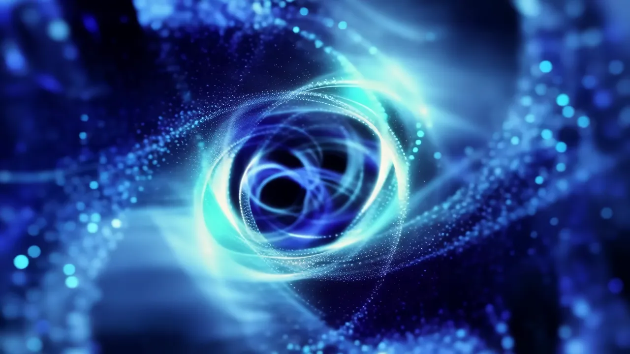 Blue Digital Shimmering Swirl Abstract Background