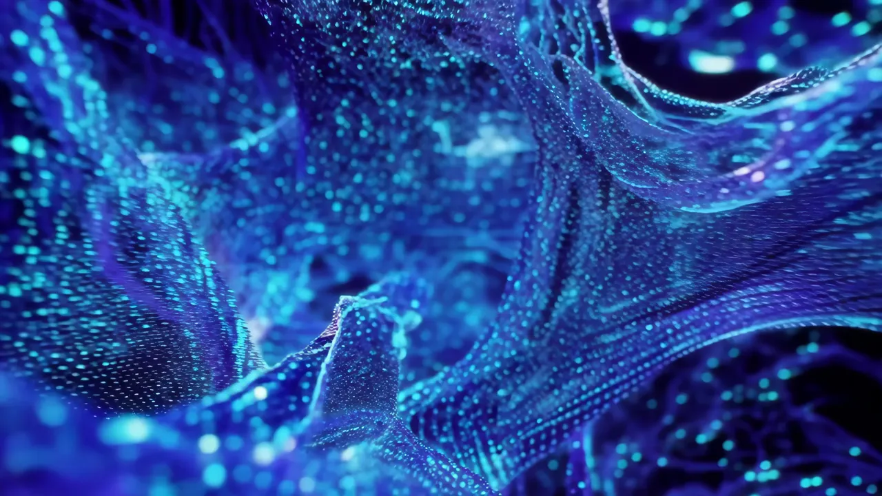 Blue Futuristic Flowing Shimmer Background