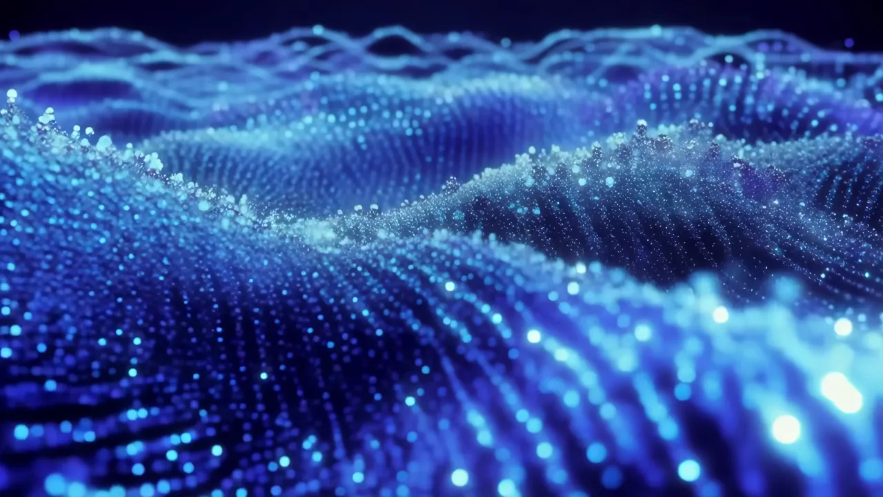 Blue Futuristic Wave-Like Shimmer Loop Background