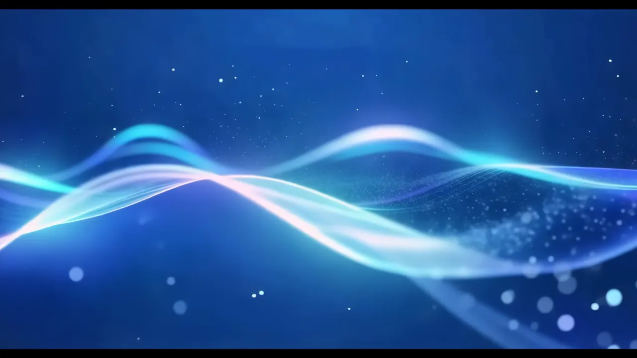 Blue Minimal Flowing Energy Waves with Particles