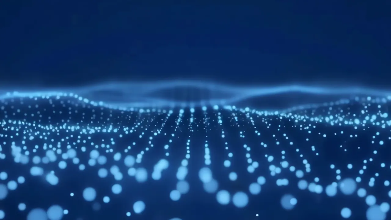 Blue Minimalistic Wave-Like Particle Background