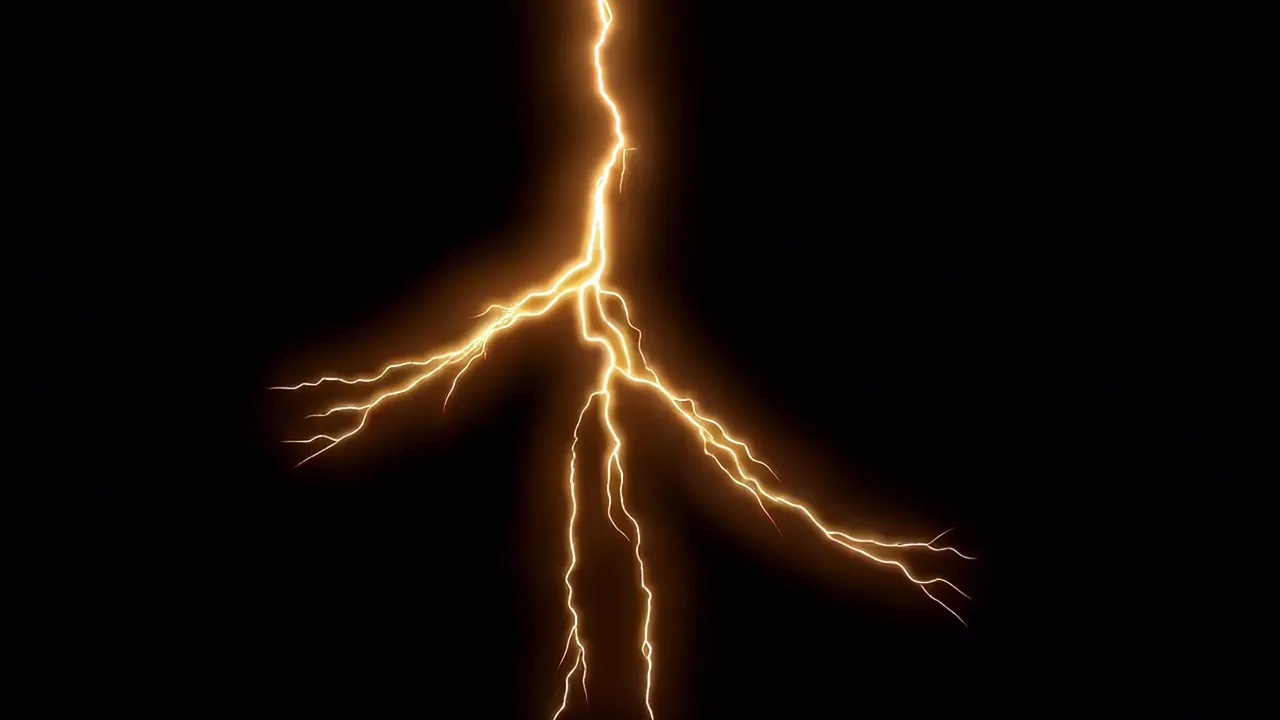 Bright Lightning Strike Illuminating the Darkness