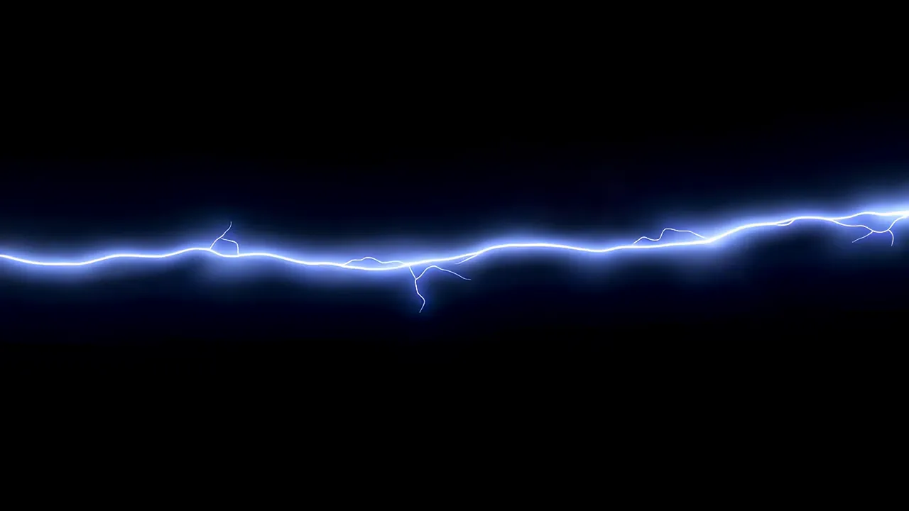 Bright Lightning Strike with Glowing Corona Effect