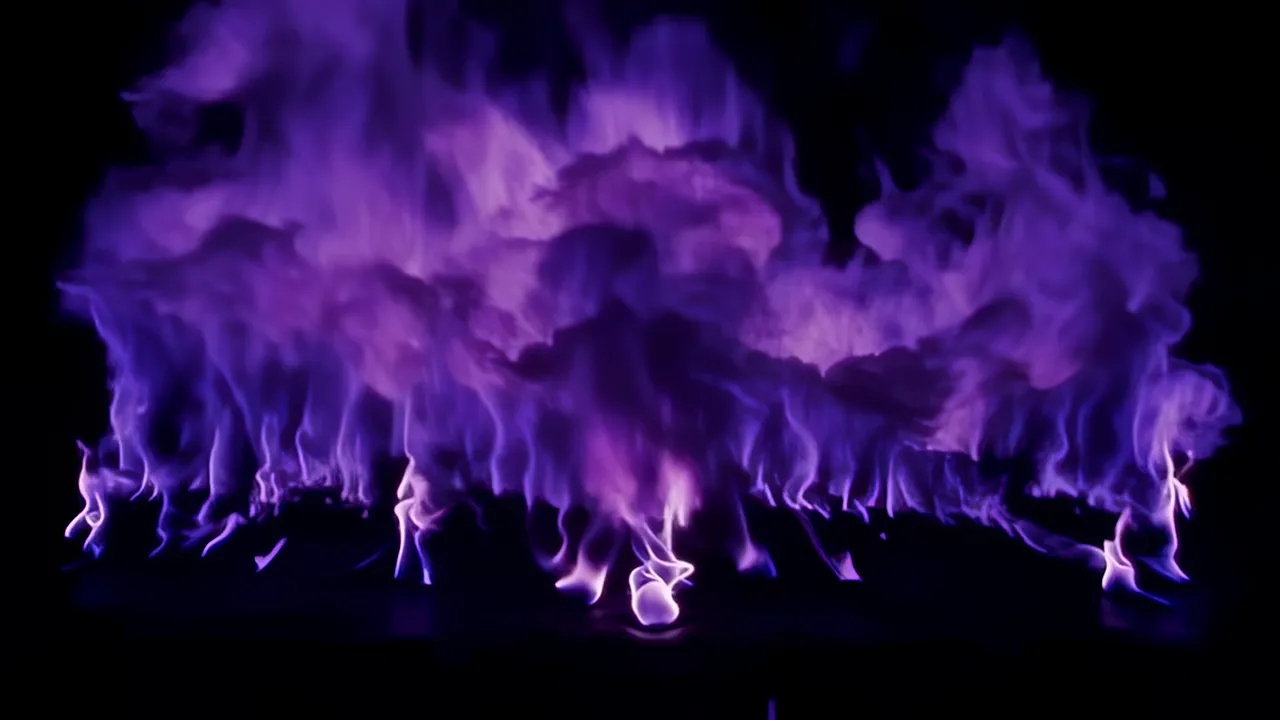 Bright Purple Fire Emitting From a Dark Background