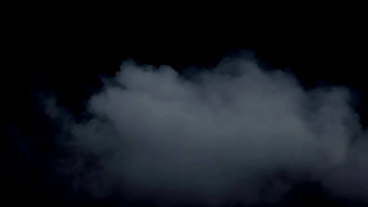 Broad Fog Bank Drifting Across a Black Background