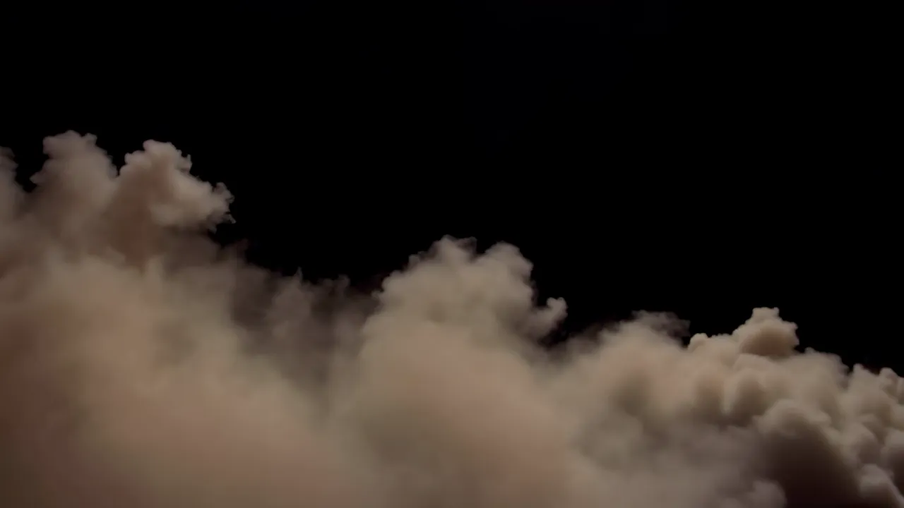 Broad Fog Bank Drifting Across a Black Background