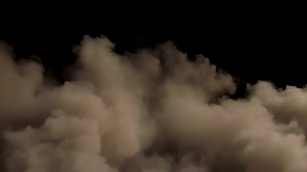 Broad Fog Bank Drifting Across Pure Black Background