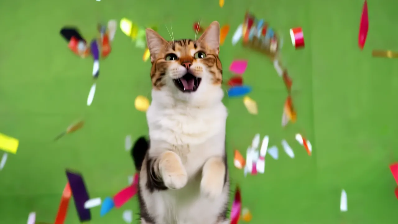 Calico Cat Standing and Swaying on Hind Legs